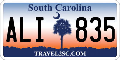SC license plate ALI835