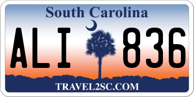 SC license plate ALI836