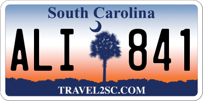 SC license plate ALI841