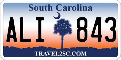 SC license plate ALI843