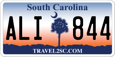 SC license plate ALI844