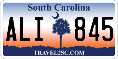 SC license plate ALI845