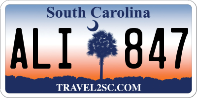 SC license plate ALI847
