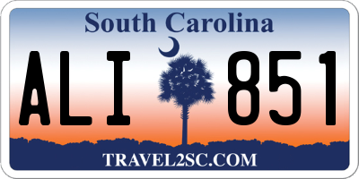 SC license plate ALI851
