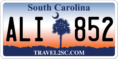SC license plate ALI852