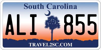 SC license plate ALI855