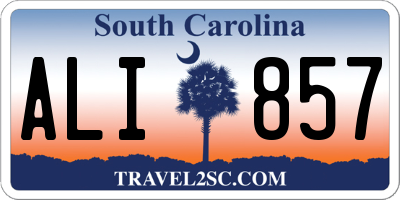 SC license plate ALI857