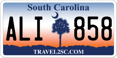 SC license plate ALI858