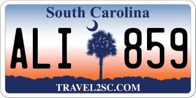 SC license plate ALI859