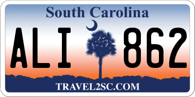 SC license plate ALI862