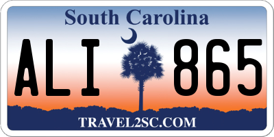 SC license plate ALI865