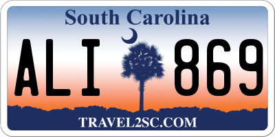 SC license plate ALI869