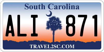 SC license plate ALI871