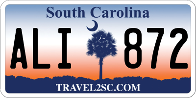 SC license plate ALI872