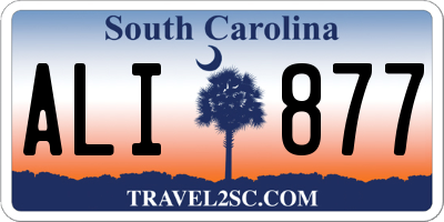SC license plate ALI877