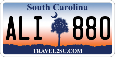 SC license plate ALI880