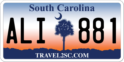 SC license plate ALI881