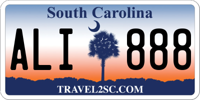 SC license plate ALI888