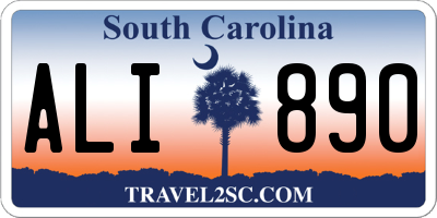 SC license plate ALI890