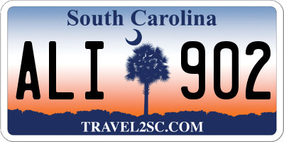 SC license plate ALI902