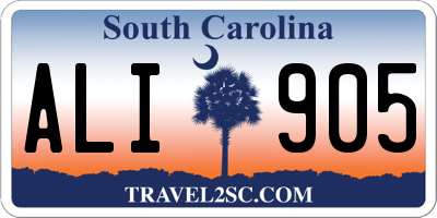 SC license plate ALI905