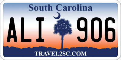 SC license plate ALI906