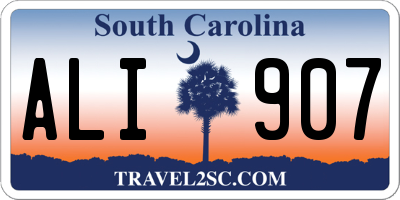 SC license plate ALI907