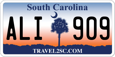 SC license plate ALI909