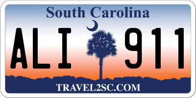 SC license plate ALI911
