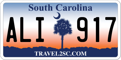 SC license plate ALI917
