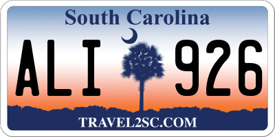 SC license plate ALI926