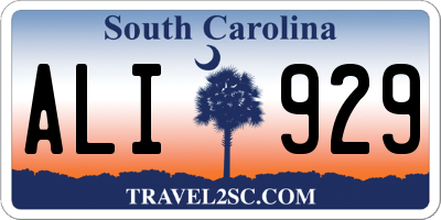 SC license plate ALI929