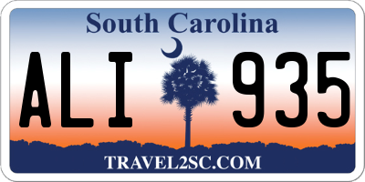 SC license plate ALI935