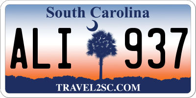 SC license plate ALI937