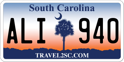 SC license plate ALI940