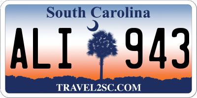 SC license plate ALI943