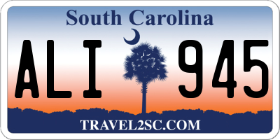 SC license plate ALI945