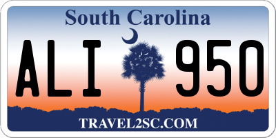 SC license plate ALI950