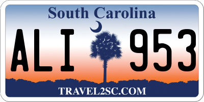 SC license plate ALI953