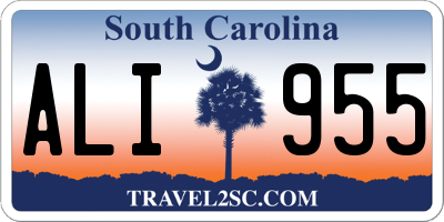 SC license plate ALI955