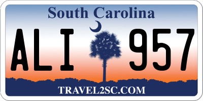 SC license plate ALI957