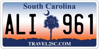 SC license plate ALI961