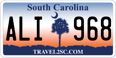 SC license plate ALI968
