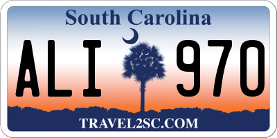 SC license plate ALI970