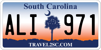 SC license plate ALI971