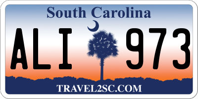 SC license plate ALI973