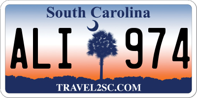 SC license plate ALI974