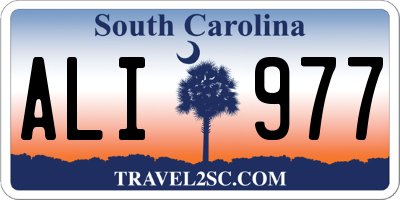 SC license plate ALI977