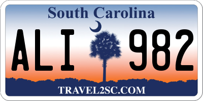 SC license plate ALI982