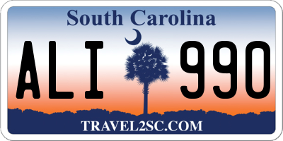 SC license plate ALI990